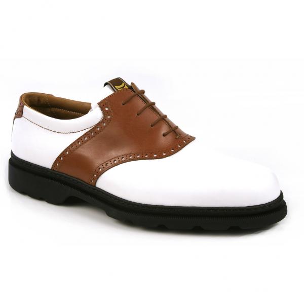 Michael Toschi G1 Saddle Golf Shoes Cigar/White