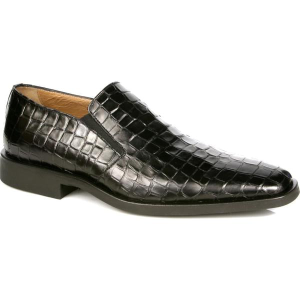 Michael Toschi Rocco Crocodile Print Loafers Black