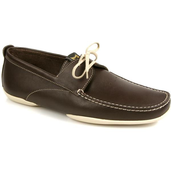 Michael Toschi Vela Boat Shoes Chocolate White - Main Image