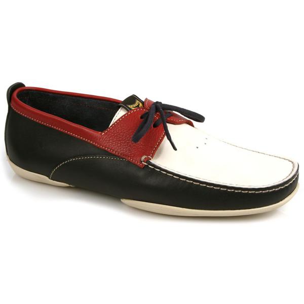 Michael Toschi Vela Boat Shoes Red/White/Blue