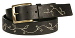 Michael Toschi Vine Calfskin Belt Black
