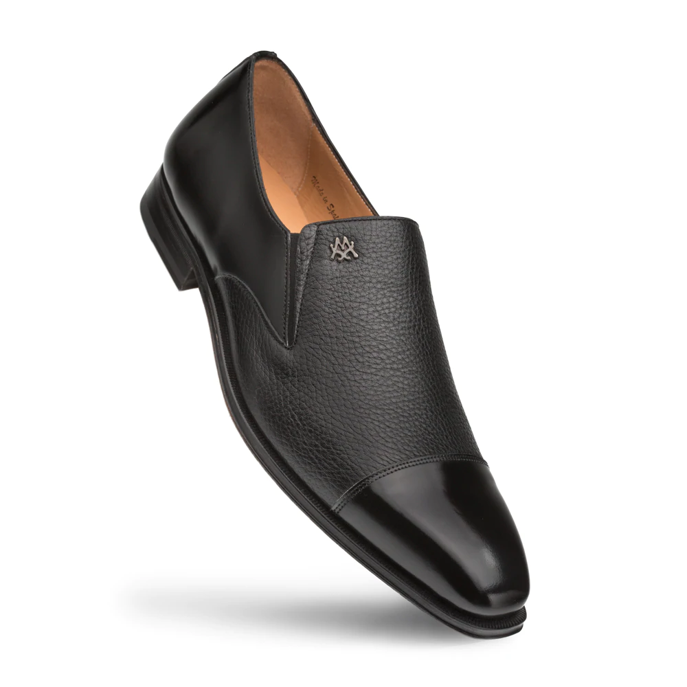 Mezlan Milani Deerskin Cap Toe Loafers Black (Milani)