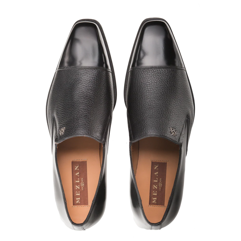 Mezlan Milani Deerskin Cap Toe Loafers Black (Milani)