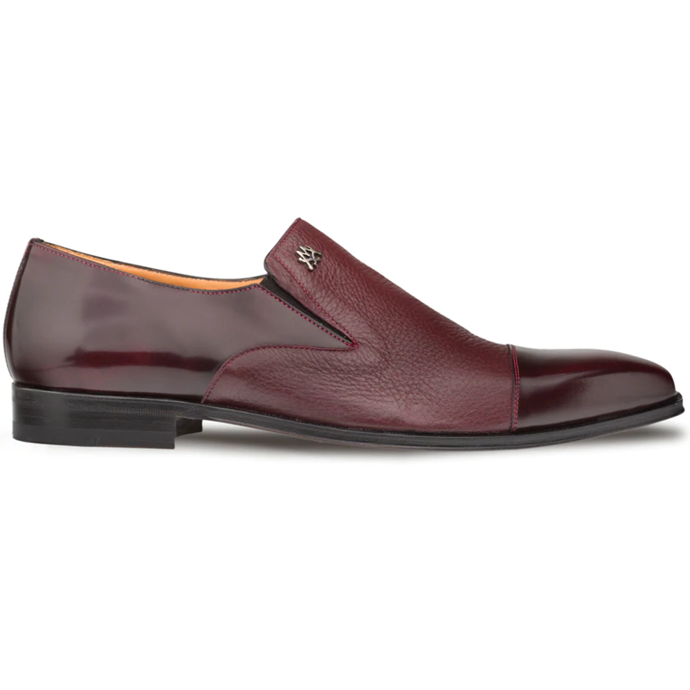 Mezlan Milani Deerskin Cap Toe Loafers Burgundy