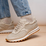 Zelli Milo Suede & Mesh Trainer Sneaker Sand (66-246-SND)