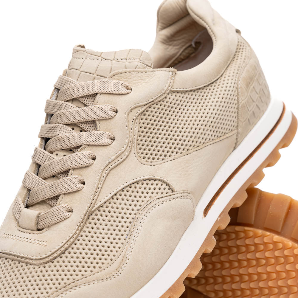 Zelli Milo Suede & Mesh Trainer Sneaker Sand (66-246-SND)