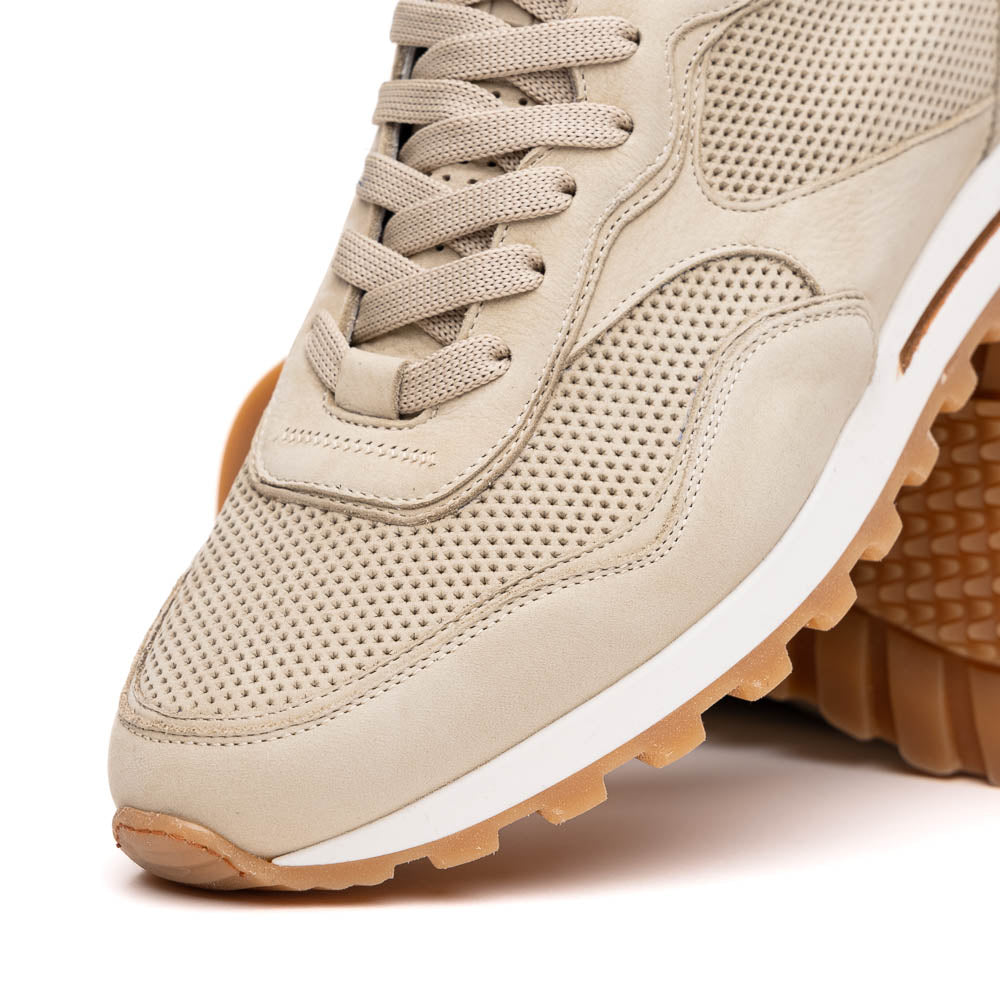 Zelli Milo Suede & Mesh Trainer Sneaker Sand (66-246-SND)