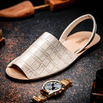 Maseratti Naples Embossed Caiman Minorca Sandals Oryx