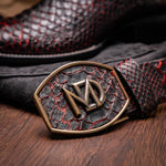 Marco Di Milano Missouri Python Square Toe Cowboy Boot Black Cherry