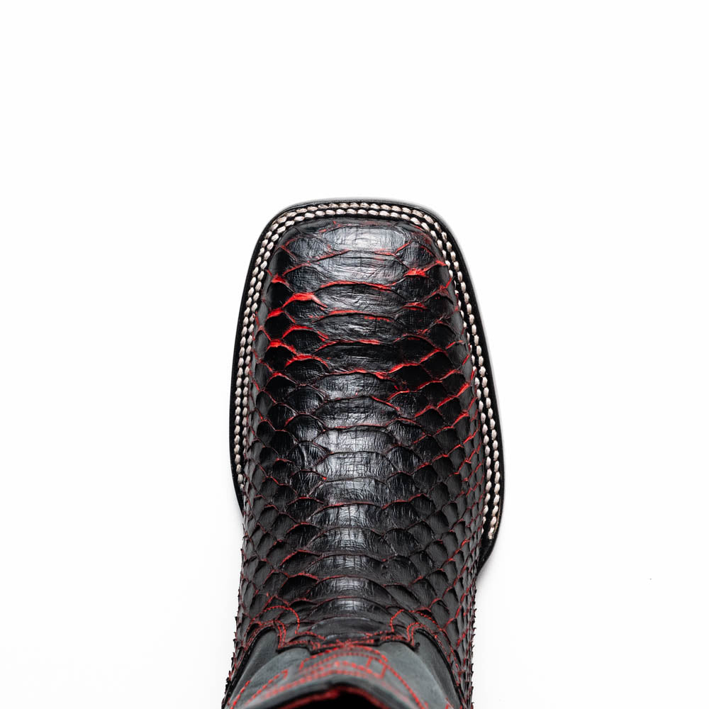 Marco Di Milano Missouri Python Square Toe Cowboy Boot Black Cherry