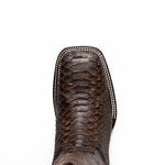 Marco Di Milano Missouri Python Square Toe Cowboy Boot Brown