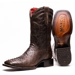 Marco Di Milano Missouri Python Square Toe Cowboy Boot Brown