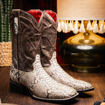 Marco Di Milano Missouri Python Square Toe Cowboy Boot Natural