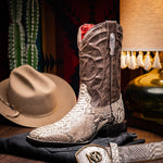 Marco Di Milano Missouri Python Square Toe Cowboy Boot Natural