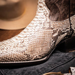 Marco Di Milano Missouri Python Square Toe Cowboy Boot Natural