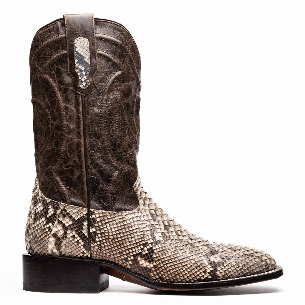 Marco Di Milano Missouri Python Square Toe Cowboy Boot Natural