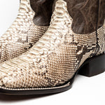 Marco Di Milano Missouri Python Square Toe Cowboy Boot Natural