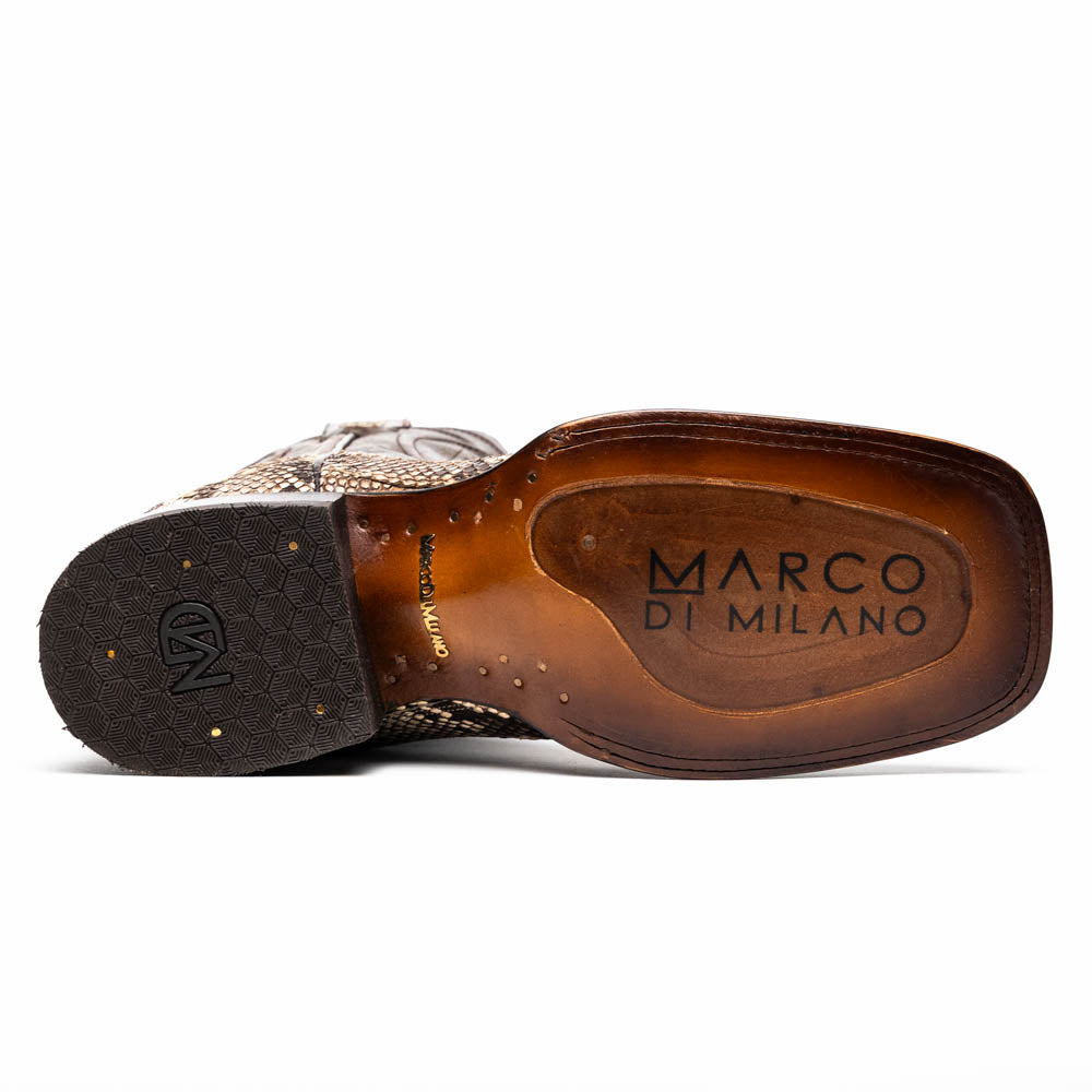 Marco Di Milano Missouri Python Square Toe Cowboy Boot Natural