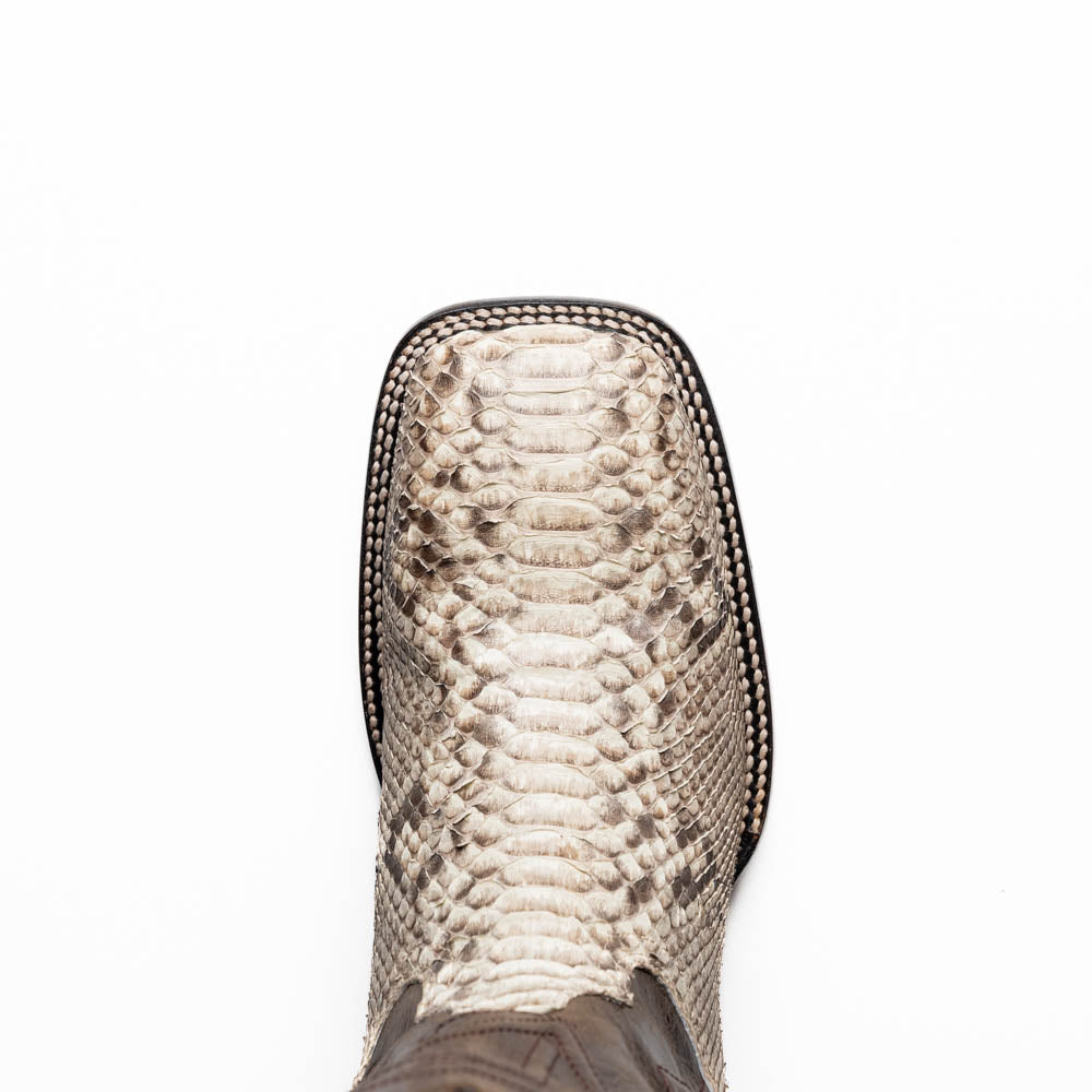 Marco Di Milano Missouri Python Square Toe Cowboy Boot Natural