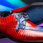 Marco Di Milano Moncalieri Alligator & Cobra Shoes Navy / Red