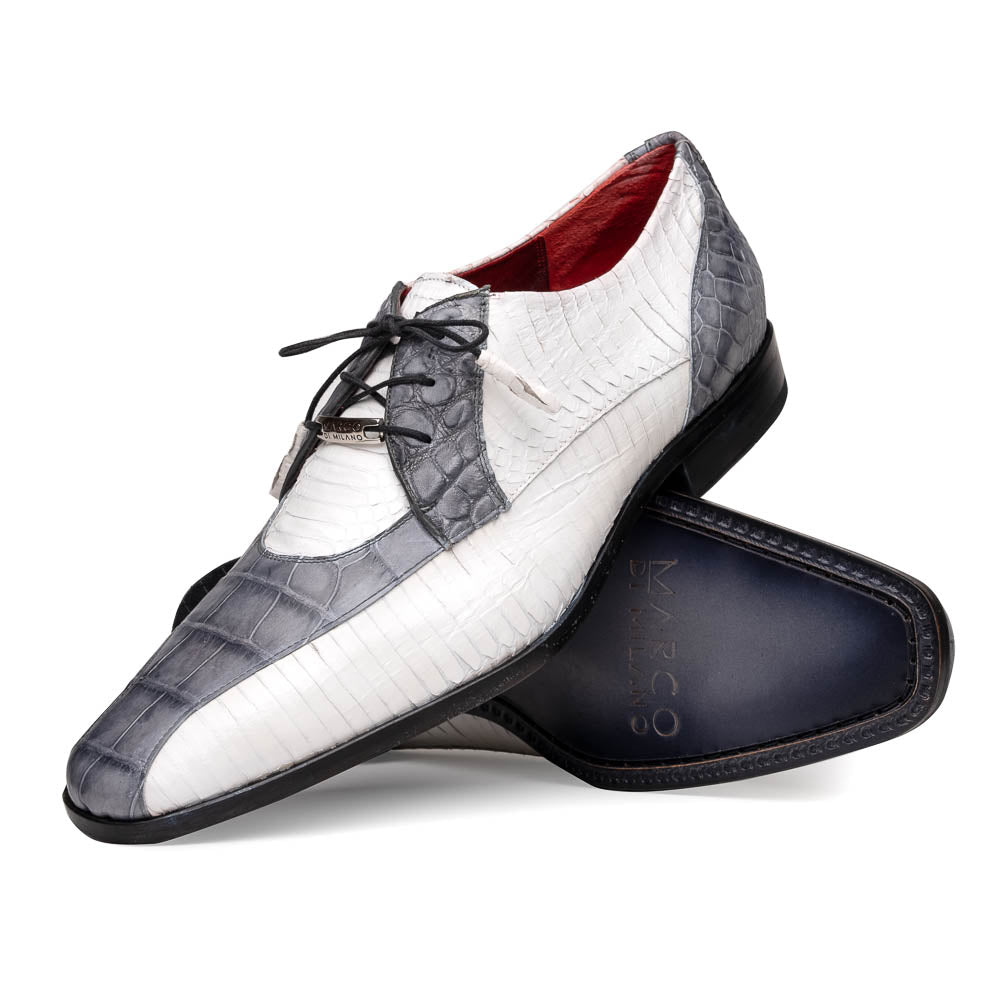Marco Di Milano Moncalieri Alligator & Cobra Shoes White / Grey