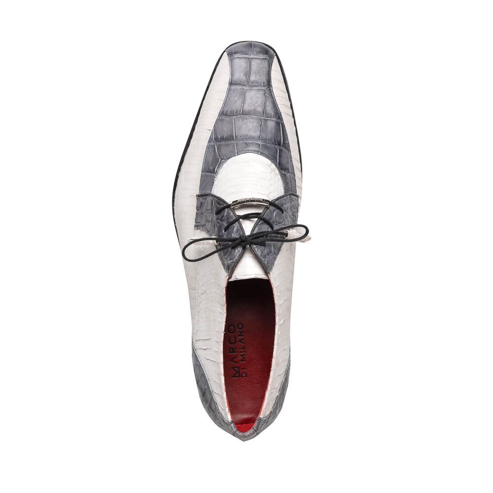 Marco Di Milano Moncalieri Alligator & Cobra Shoes White / Grey