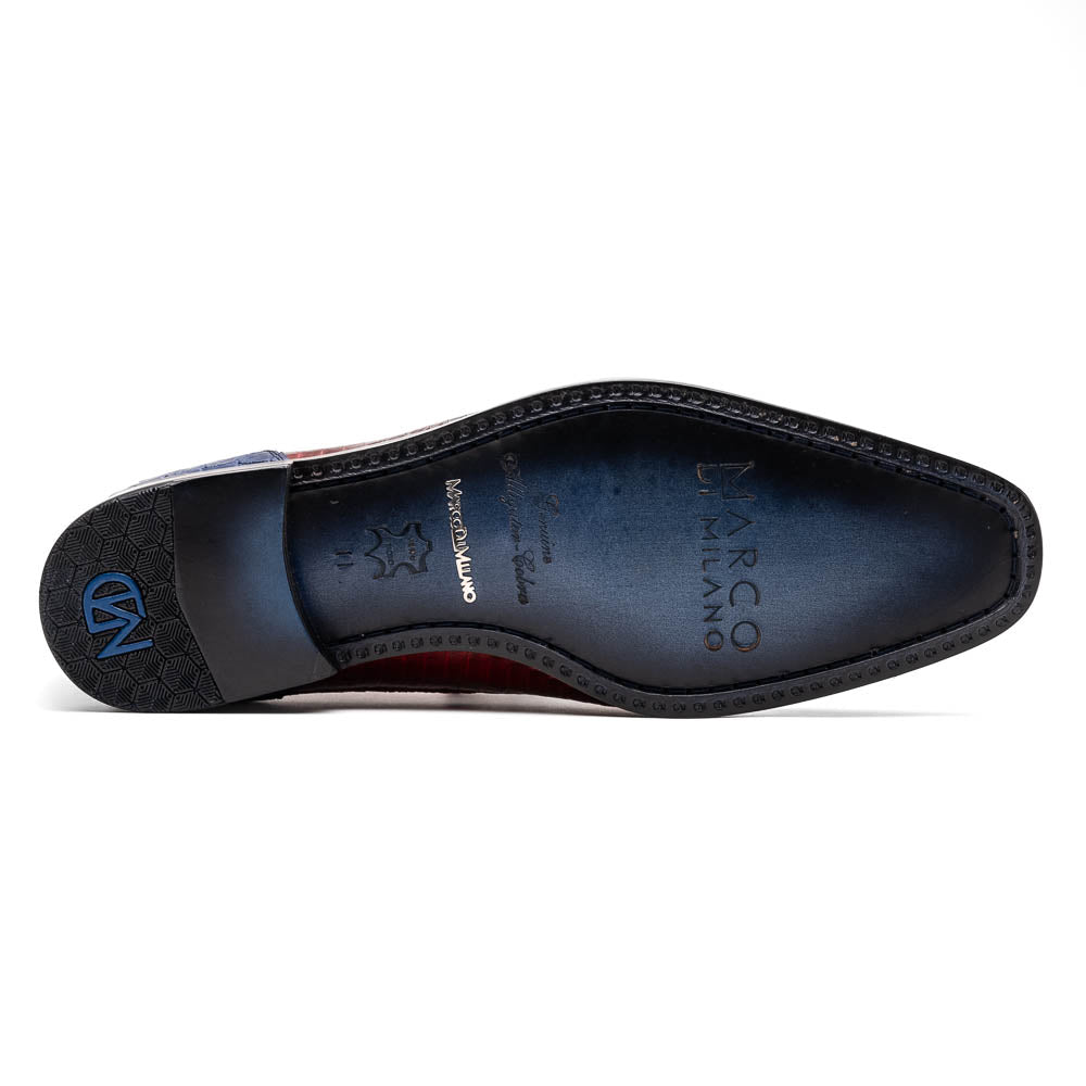 Marco Di Milano Moncalieri Alligator & Cobra Shoes Navy / Red