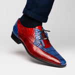 Marco Di Milano Moncalieri Alligator & Cobra Shoes Navy / Red
