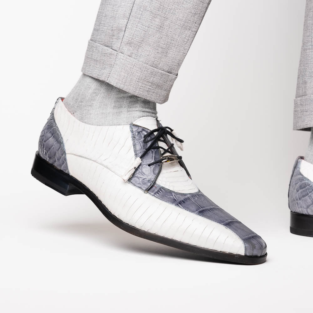 Marco Di Milano Moncalieri Alligator & Cobra Shoes White / Grey