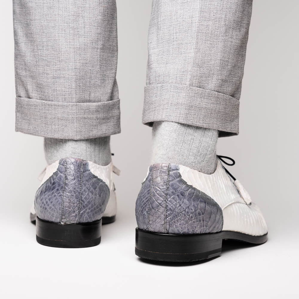 Marco Di Milano Moncalieri Alligator & Cobra Shoes White / Grey