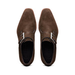 Zelli Hebilla Italian Suede Monk Strap Dark Brown (56-110-DBR)
