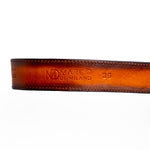 Marco Di Milano Montana Caiman Crocodile & Calfskin Belt Aged Brown