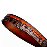 Marco Di Milano Montana Caiman Crocodile & Calfskin Belt Aged Brown