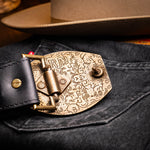 Marco Di Milano Montana Caiman Crocodile & Calfskin Belt Black