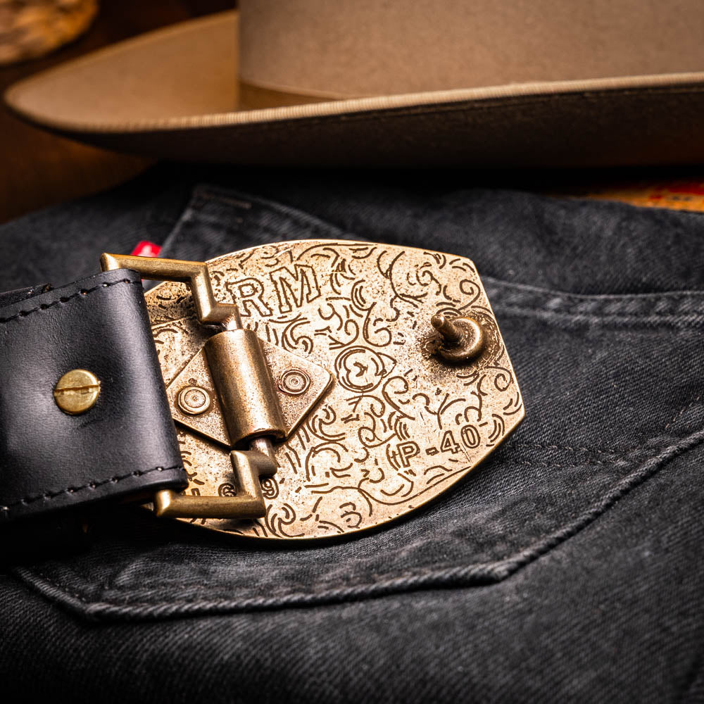 Marco Di Milano Montana Caiman Crocodile & Calfskin Belt Black