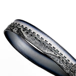 Marco Di Milano Montana Caiman Crocodile & Calfskin Belt Stone Gray