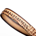 Marco Di Milano Montana Caiman Crocodile & Calfskin Belt Stone Orix