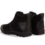 Vinci Leather The Montreal Suede Casual Zip-up Ankle Boot Black