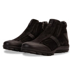 Vinci Leather The Montreal Suede Casual Zip-up Ankle Boot Black