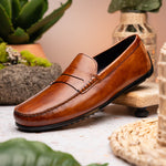 Zelli Monza Hand Burnished Italian Calfskin Driving Loafers Cognac (35-115-CGN)
