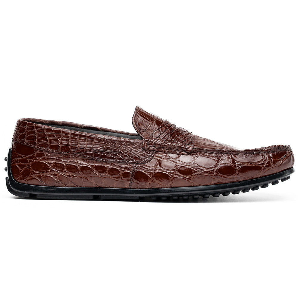 Zelli Monza Caiman Crocodile Driving Loafers Nicotine (31-103-NIC)