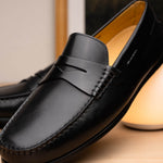 Zelli Monza Calfskin Driving Loafers Black (35-100-BLK)