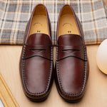 Zelli Monza Calfskin Driving Loafers Burgundy (35-100-BRG)
