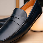 Zelli Monza Calfskin Driving Loafers Navy (35-100-NVY)