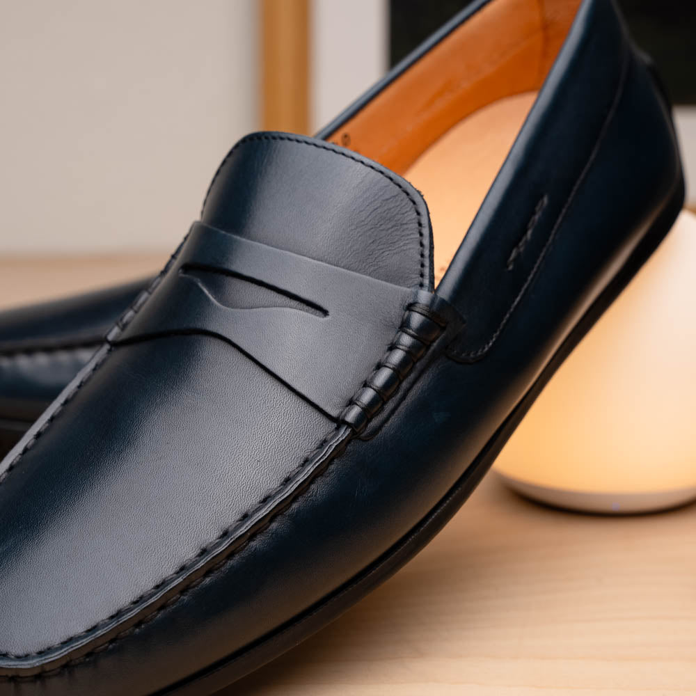 Zelli Monza Calfskin Driving Loafers Navy (35-100-NVY)