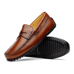 Zelli Monza Calfskin Driving Loafers Rust