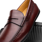 Zelli Monza Calfskin Driving Loafers Burgundy (35-100-BRG)