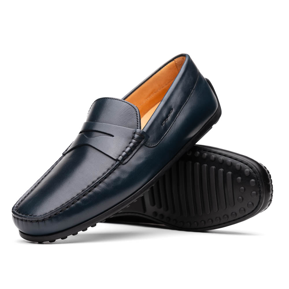 Zelli Monza Calfskin Driving Loafers Navy (35-100-NVY)