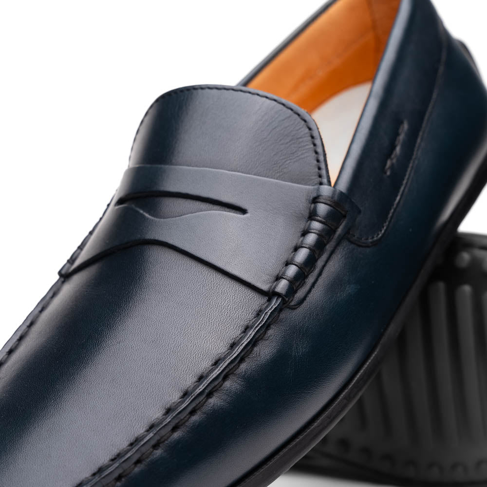 Zelli Monza Calfskin Driving Loafers Navy (35-100-NVY)