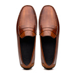 Zelli Monza Hand Burnished Italian Calfskin Driving Loafers Cognac (35-115-CGN)